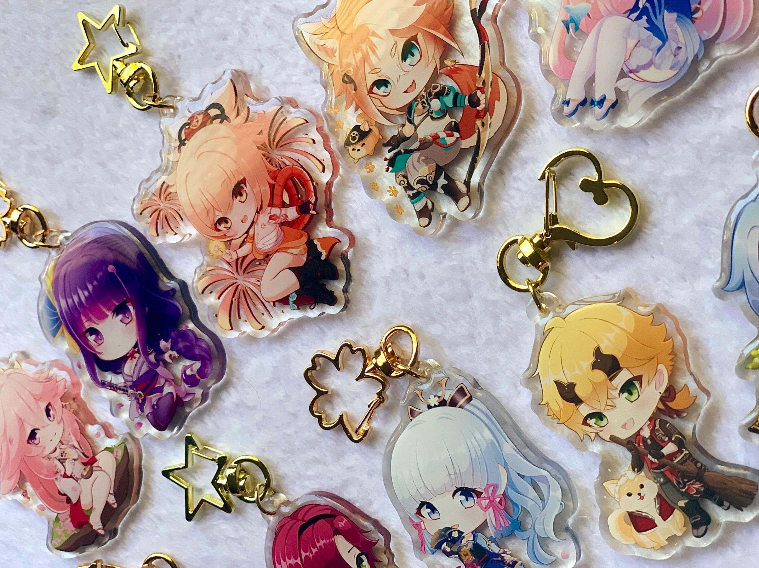 Acrylic Charm Samples (more examples under &#39;chibi/merchandise illustrations&#39;)