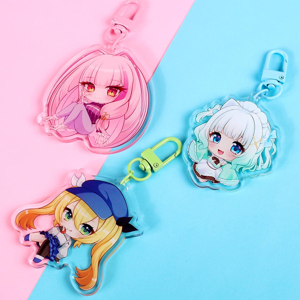 Acrylic Charm Samples (more examples under 'chibi/merchandise illustrations')
